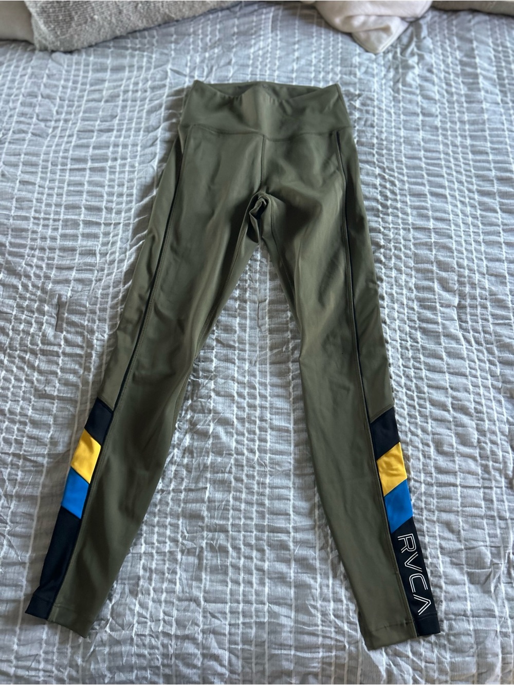RVCA Olive Green Colorblock Leggings